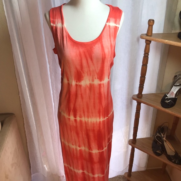 Romeo Juliet Coral Ivory Tie-Dye Tank Dress Medium - Picture 2 of 8